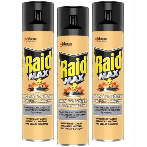 3X SPRAY NA OWADY BIEGAJĄCE RAID MAX AEROZOL PRZECIW KARALUCHOM na Arena.pl