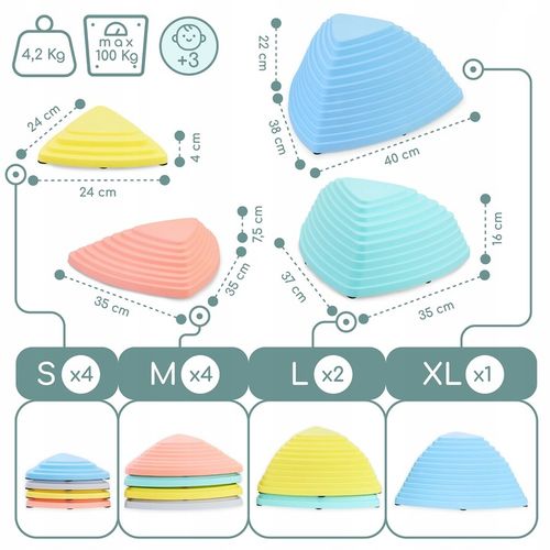 Kolorowe kamienie balansujące dla dzieci – zestaw 11 sztuk do zabawy na Arena.pl