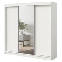 Szafa przesuwna z lustrem Fiore 3D1L 200 Biała/Srebrny