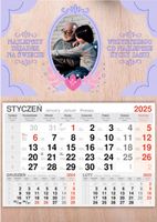 KALENDARZ 2025 jednodzielny DREWNIANY prezent dzień dziadka personalizowany