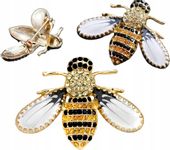 Złota Broszka Pszczoła Owad Osa Cyrkonie Jakość