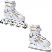 Rolki Łyżwy figurowe 2w1 Regulowane RAVEN Pulse White/Gold 37-40