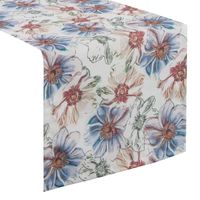 Bieżnik strukturalny w kwiaty FLORE 40X140 niebieski