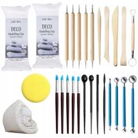 ZESTAW NARZĘDZI DO MODELOWANIA RZEŹBIENIA W GLINIE NARZĘDZIA GLINY 1kg ETUI