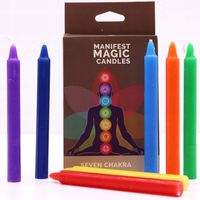 ZESTAW 7 MAGICZNYCH ŚWIEC RYTUALNYCH MANIFEST MAGIC CANDLES SIEDEM CZAKR
