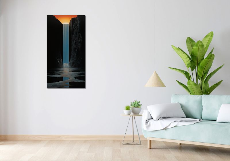 Obraz 50x100cm Wodospad Światła zdjęcie 2