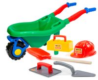 HEMAR Duża taczka do piasku solidna + kamieniarz 5 el