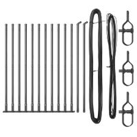 Słupki ogrodzeniowe 13 pcs Szary Ø32mm 90 cm Stal galwanizowana