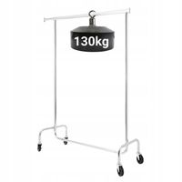 WIESZAK STOJĄCY NA UBRANIA STOJAK METALOWY MOCNY ZE STALI NA KÓŁKACH