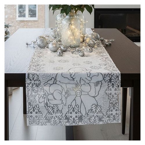 Bieżnik Biały Mikołaj 50x100 DomoweTekstylia | WN200M B10 | Boże Narodzenie na Arena.pl