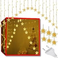 GIRLANDA KURTYNA ŚWIETLNA GWIAZDKI NA OKNO OKNA LAMPKI LED WISZĄCE PIRAMIDA