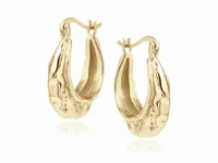 WISZĄCE POZŁACANE SREBRNE KOLCZYKI ELIPSY RYNIENKI Z WYCISKANYM WZOREM