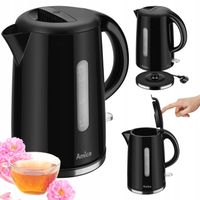 CZAJNIK ELEKTRYCZNY AMICA KF1002 CZARNY 1,7L 2200W FILTR ANTYWAPIENNY STRIX