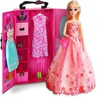 DOMEK DLA LALEK +LALKA szafa ubranka garderoba DUŻY ZESTAW XXL ubranka buty