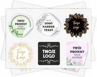 Naklejki ETYKIETY REKLAMOWE dowolny kształt nadruk grafika NAPIS z LOGO