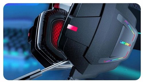 Lenovo Słuchawki GAMINGOWE LED Komputerowe dla Graczy nauszne z Mikrofonem na Arena.pl