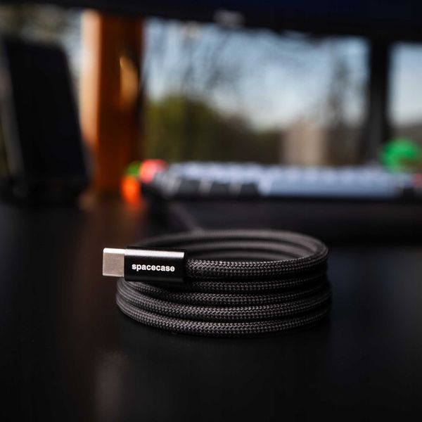 Spacecase Usb-A To Usb-C Magnetic Cable 1M 32W Cl07 Black zdjęcie 8