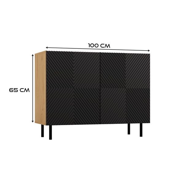 KOMODA KAMA 2 DRZWI - ARTISAN/CZERŃ zdjęcie 8