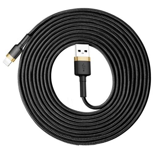Kabel Baseus Cafule USB-A / Lightning 2A QC 3.0 3 m - czarno-złoty na Arena.pl