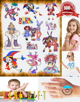 Duży Zestaw Mega Tatuaży zmywalnych The Amazing Digital Circus - Niesamowity cyfrowy cyrk