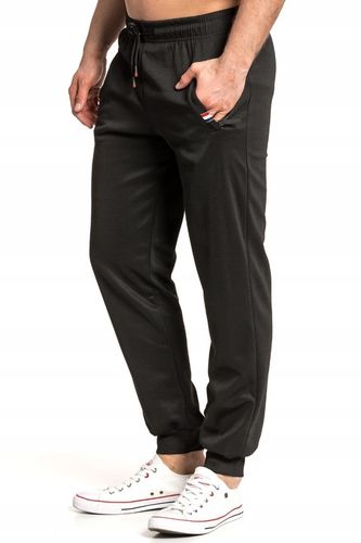 SPODNIE DRESOWE DRESY WIOSENNE ZE ŚCIĄGACZEM NA CODZIEŃ No6 CZARNE - XL na Arena.pl