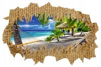 Naklejka samoprzylepna 3D efekt plaża morze ocean