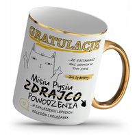 KUBEK ZŁOTY NA PREZENT POWODZENIA W NOWEJ PRACY ZDRAJCO + IMIĘ