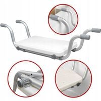 ŁAWECZKA NA WANNĘ SIEDZISKO DO WANNY WGŁĘBNA ALUMINIOWA KRZESŁO DLA SENIORA