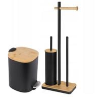Kosz na śmieci bambus DO ŁAZIENKI 5l + stojak uchwyt na papier toaletowy