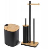 Kosz na śmieci bambus DO ŁAZIENKI 5l + stojak uchwyt na papier toaletowy