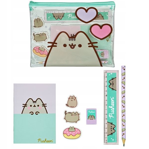 PUSHEEN piórnik ołówek, linijka, notes, gumki temperówka PIĘKNY zdjęcie 1