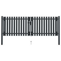 Dwuskrzydłowa brama ogrodzeniowa, stal, 306x150 cm, antracytowa