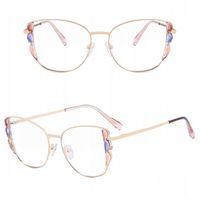 ZŁOTE Damskie Okulary Zerówki do KOMPUTERA Blue Light UV OPRAWKI Flexy OCHR