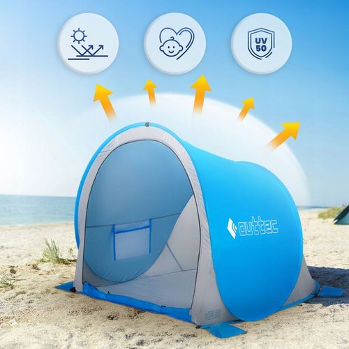 SAMOROZKŁADAJĄCY NAMIOT PLAŻOWY PARAWAN ZAMYKANY POP UP UV50 OUTTEC na Arena.pl
