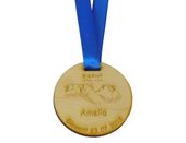 medal drewniany pamiątkowy grawerowany ze wstążką 6x6 cm 20 szt
