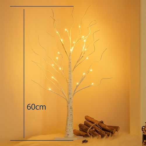 Drzewko świecące świąteczne brzoza ozdoba dekoracja biała diody led 60cm na Arena.pl