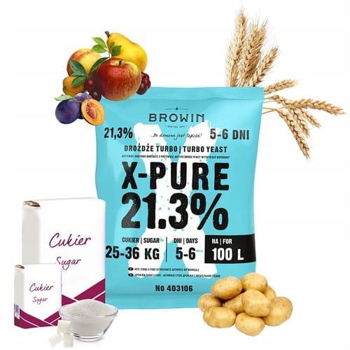 X-PURE 21,3% drożdże gorzelnicze na 100L megapack na Arena.pl