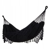 DUŻY WYTRZYMAŁY HAMAK OGRODOWY BUJAK SKANDYNAWSKI MIDAS 150x200 CZARNY