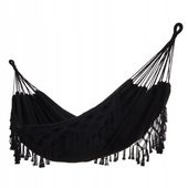 DUŻY WYTRZYMAŁY HAMAK OGRODOWY BUJAK SKANDYNAWSKI MIDAS 150x200 CZARNY