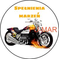Opłatek na tort Urodziny 18 30 40  Motor Harley Davidson Yamaha Vsk Cross