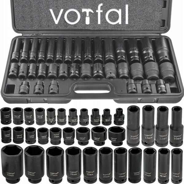 ZESTAW NASADEK UDAROWYCH 8-32 NASADKI UDAROWE 1/2 UDAR 35 ELEMENTÓW WALIZKA zdjęcie 1