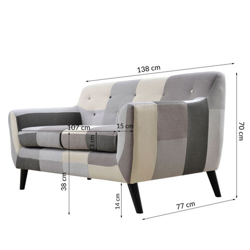 Sofa dwuosobowa Patchwork grey mix na Arena.pl