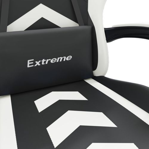 Obrotowy fotel gamingowy, czarno-biały, sztuczna skóra na Arena.pl