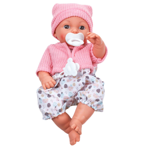 Lalka Bobas Niemowlę Czapka Sweterek Smoczek Dźwięki na Arena.pl