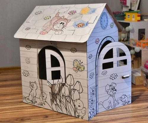 Domek Do Kolorowania Malowania Kolorowanka XXL Duży 99x68x78 na Arena.pl