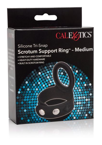 3-Snap Scrotum Ring - Medium Black zdjęcie 2