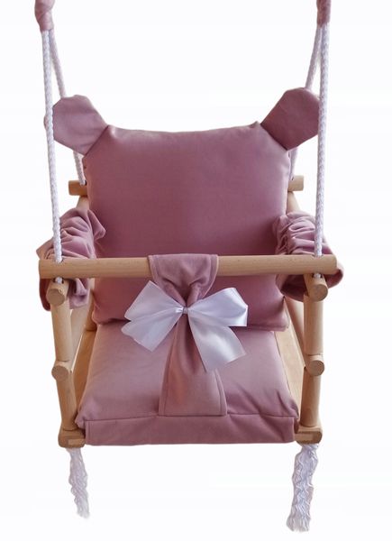 HUŚTAWKA 3w1 DLA DZIECI miś kolor RÓŻOWY zdjęcie 1