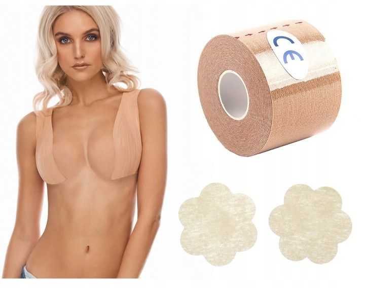 BOOB TAPE TAŚMA UNOSZĄCA BIUST MODELUJĄCA +OSŁONKI zdjęcie 1