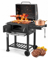 Grill ogrodowy węglowy ruszt żeliwny wózek Carbo - Angul II PREMIUM.