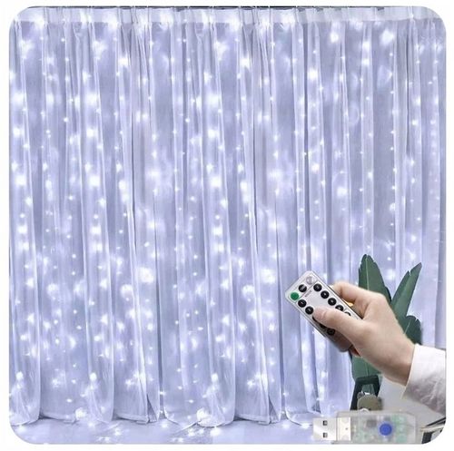 KURTYNA ŚWIETLNA LED DRUCIK USB LAMPKI SOPLE PILOT USB BIAŁY ZIMNY 2X2M na Arena.pl